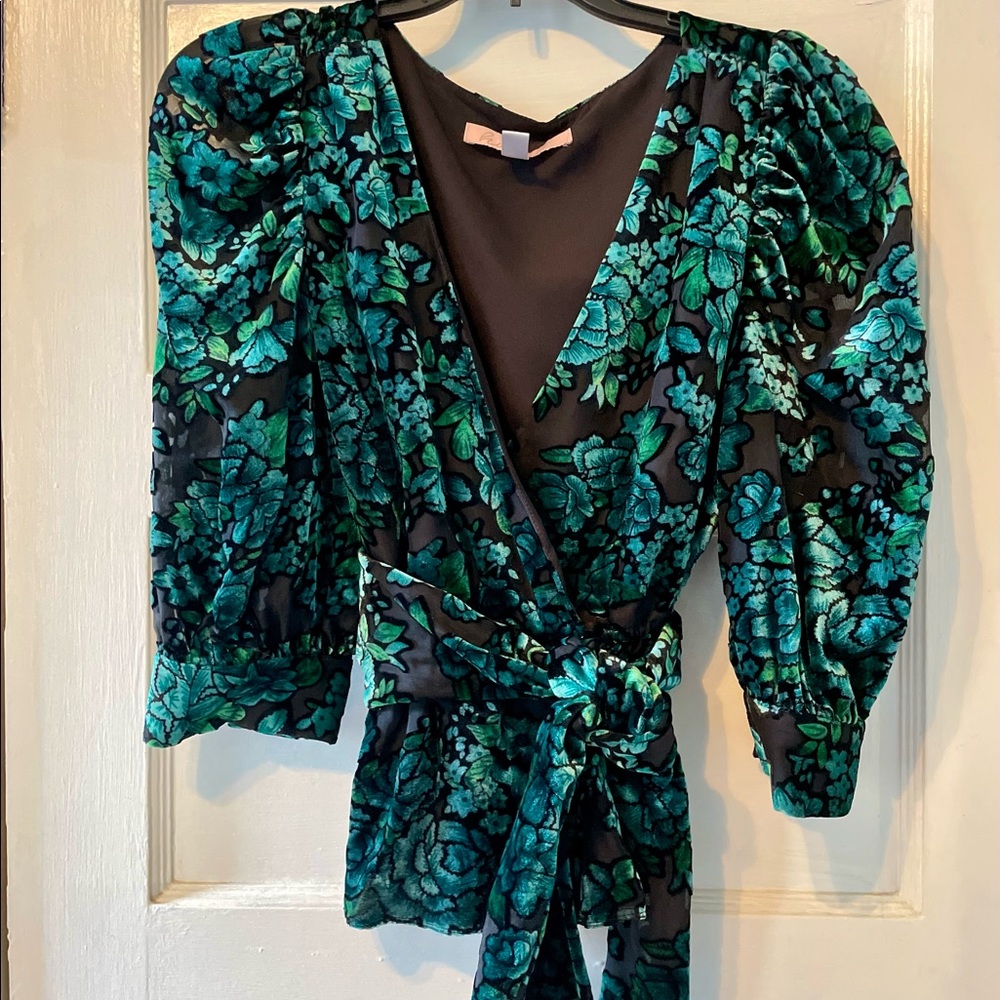 Hutch, Size M, Teal Velvet Burnout